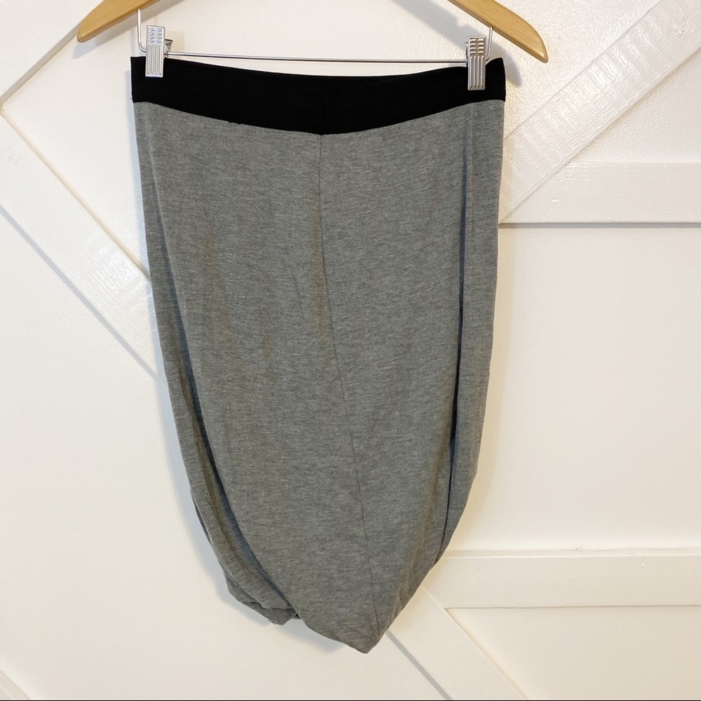 T Alexander Wang Jersey Knit Ruched Twist Bubble Mini Skirt Heather Gray Sz M - Picture 5 of 7